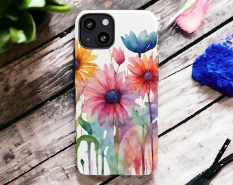 Funda de teléfono con diseño floral, funda para Apple iPhone, funda para Google Pixel, funda para Samsung, regalo para el Día de la Madre, funda de teléfono con diseño floral de acuarela.