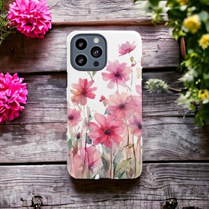 Pink Floral Phone Case, Pink Floral iphone Case, Pink Floral Samsung Phone Case, Pink Floral Google Pixel Phone Case, iphone 16 Phone Case