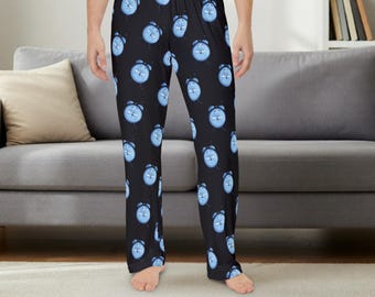 Pantalones de pijama para hombre, divertidos pantalones de pijama para dormir, suaves pantalones con despertador, regalo acogedor para estudiantes universitarios, adolescentes y papás.