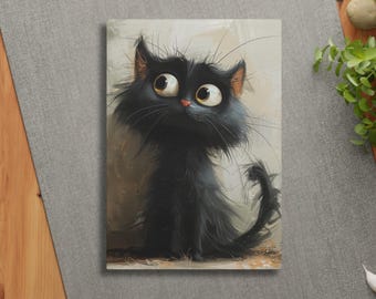 Cat Glass Cutting Board, Black Cat Kitten Kitchen Decor, Cat Lover Gift, Cute Animal Cutting Board, Unique Housewarming Gift
