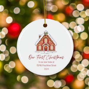New Home Ornament, Personalized New Home Ornament, New House Ornament, Our First Home Ornament, Christmas Gift, Customize New Home Ornament