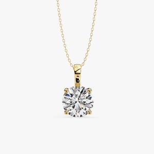 Solitaire Natural Diamond Necklace, Diamond Pendant Necklace for Woman, Tiny Diamond Necklace, Small Diamond Necklace, Diamond Solitaire