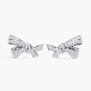 Diamond Bow Stud Earrings Coquette Jewelry Dainty Coquette Jewelry Bow Earrings Gold Bow Earrings Diamond Jewelry Everyday Earrings