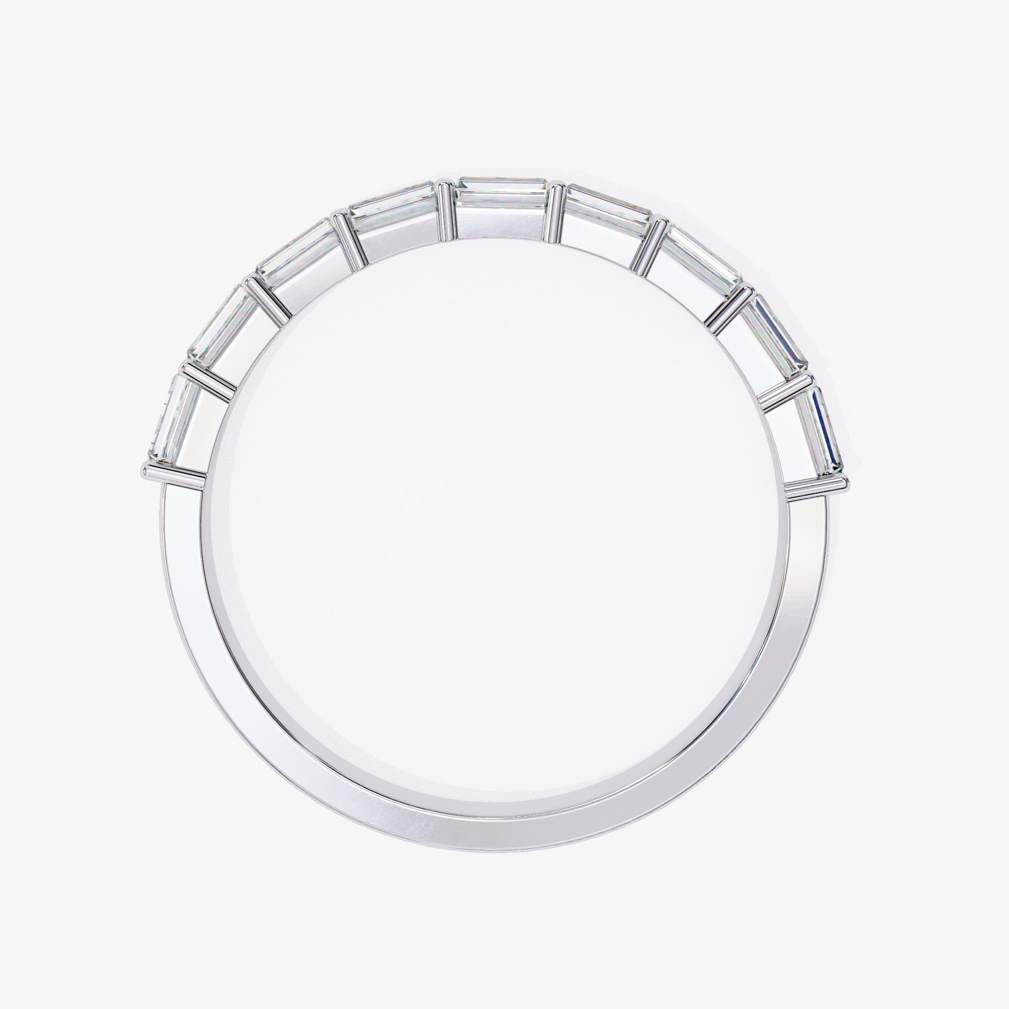 14k Gold Diamond Band: Baguette & Round Half Eternity Ring (0.70ct) - Etsy