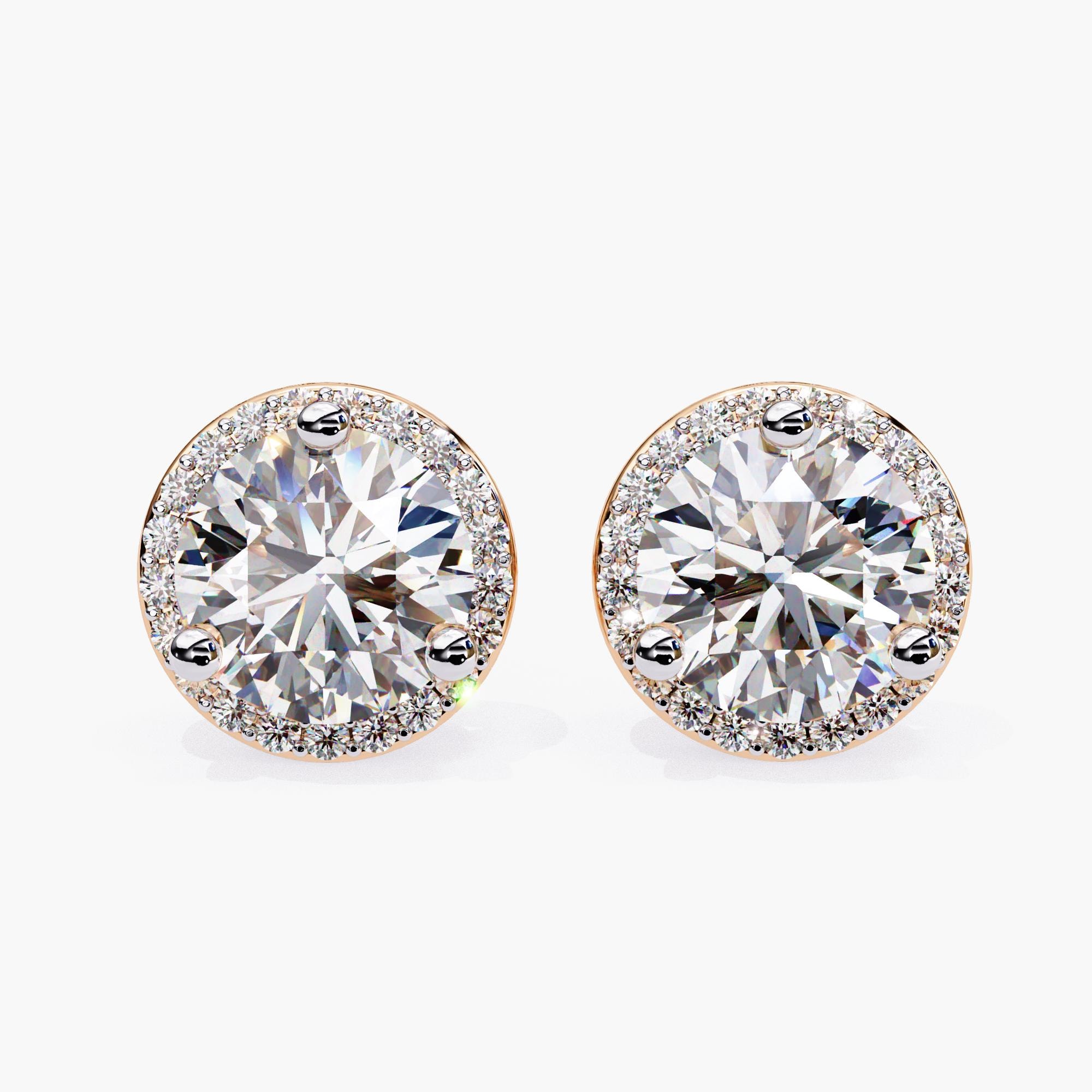 6,00 Ct Rundschliff VVS1/D Lab Created Ohrstecker 14 K Weißgold 9 Mm