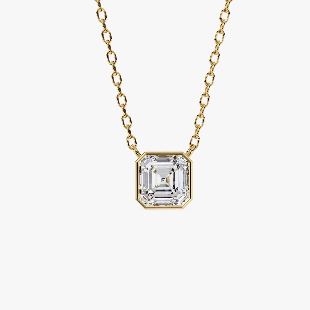 Peace Jewelers 14K Gold 3.00ctw Asscher, Pear & Round Lab Grown Diamond Pendant main image 0