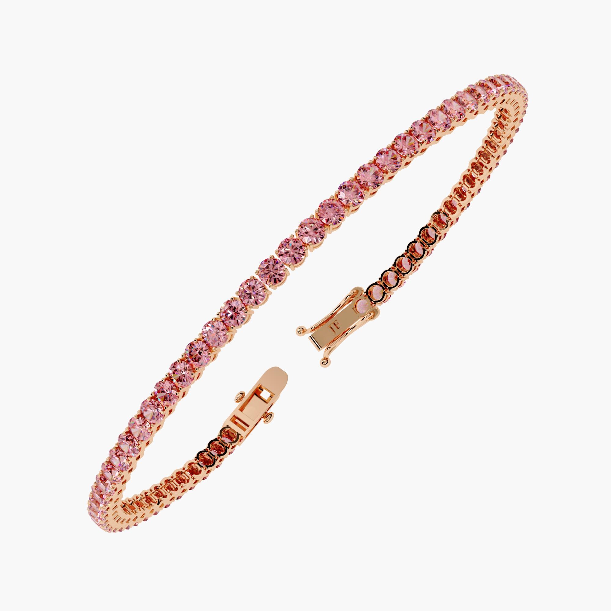 5ctw Lab Grown Pink Diamond Tennis Bracelet - 14k Solid Gold - Etsy