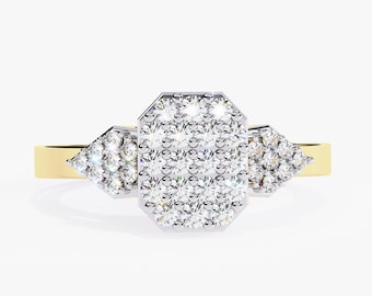 14K Gold Pave Lab Grown Diamond Signet Ring (0.37 ctw)