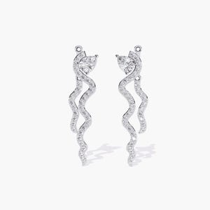 14K Gold Spiral Drop Earrings Spiral Diamond Earrings Spiral Earrings for Special Occasions Statement Earrings Gift for Her Anniversary Gift