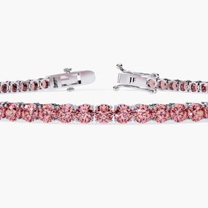 5 Ctw Pink Diamant Tennis Armband 14k Solid Gold Lab Grown Diamant Armband Layering Stacking Armband Personalisiertes Valentinstag Geschenk