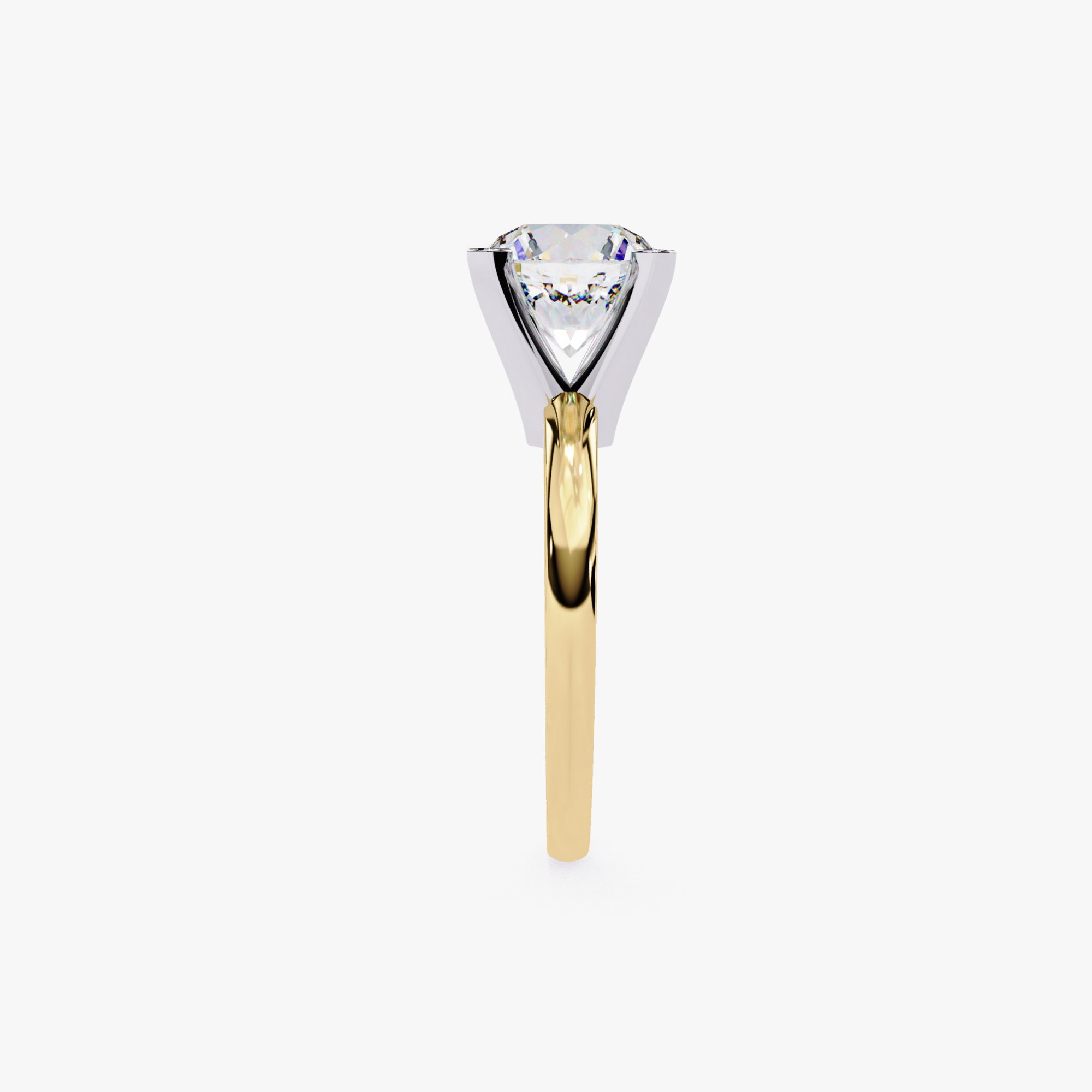 14k Gold 1ct Lab Grown Diamond Ring: Round Solitaire Engagement Ring - Etsy