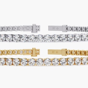 4ctw Natural Diamond Tennis Bracelet 2.7MM Round Diamonds 14k Gold Bridal Jewelry Diamond Jewelry Everyday Diamond Bracelet Everyday Jewelry