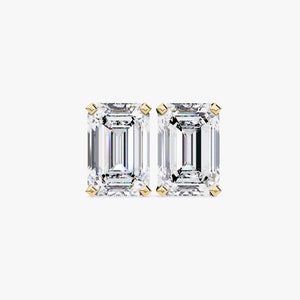 Emerald Cut Lab Diamond Stud Earrings / 0.20CTW - 2CTW Emerald cut lab Grown Diamond Earrings / 14K White Gold Push Back Earrings
