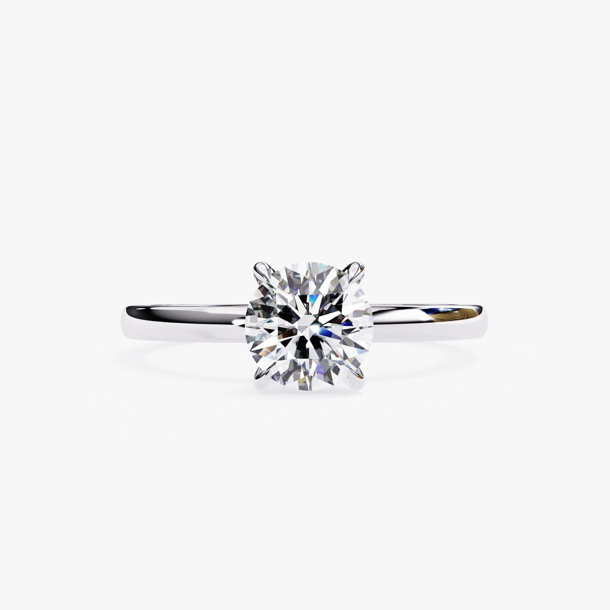 14k Gold 1ct Lab Grown Diamond Ring: Round Solitaire Engagement Ring - Etsy