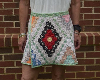 Wild Horses Quilted Wrap Skirt