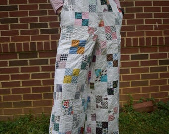 Patch Quilted Straight-Leg Pants