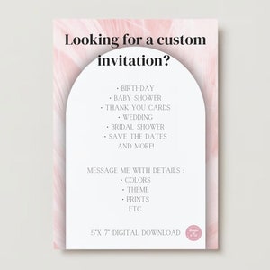 Custom Invitation, Create Your Own Invite, Custom Invite for Bridal Shower, Baby Shower, Birthday Invitation Design, Digital Dowload