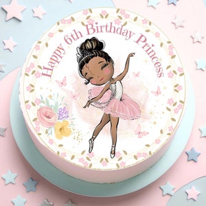 Decorazione per torta ballerina stampabile, stampabile, modificabile, download digitale, decorazione per feste di compleanno