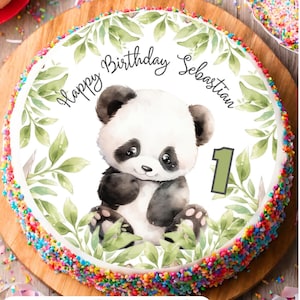 Topper per torta stampabile Baby Panda, stampabile, modificabile, download digitale, decorazione per feste di compleanno o baby shower