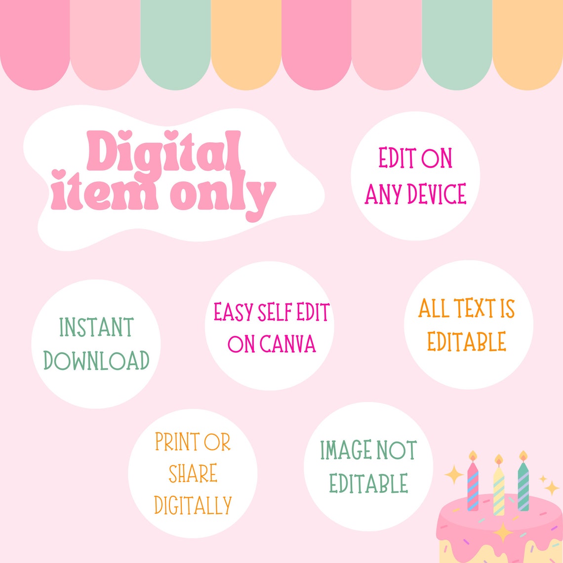 Printable Horse Cake Topper Print Yourself Editable Digital Download ...