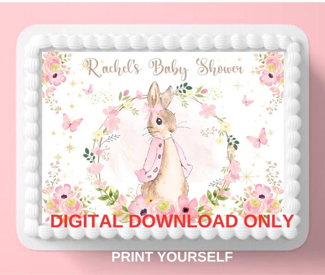 Flopsy Rabbit Printable Printable Flopsy Rabbit Rectangle Cake Topper Lily Bobtail Download and ...