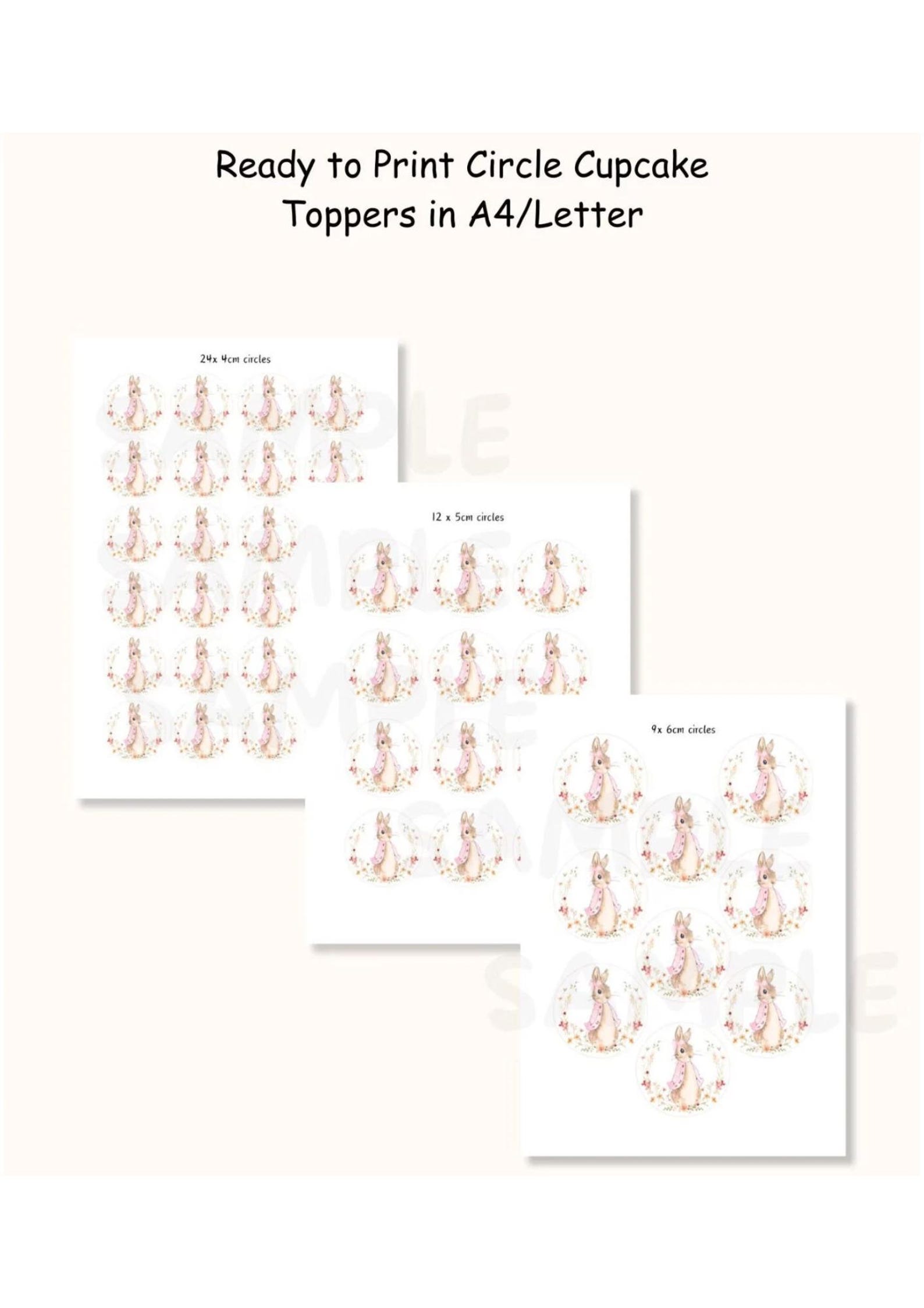 Flopsy Rabbit Printable Printable Flopsy Rabbit Circle Cupcake Toppers Lily Bobtail Download ...