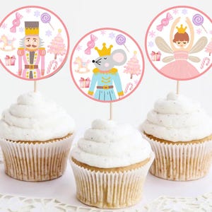 Topos de cupcake de Natal do Quebra-Nozes para imprimir, baixar e imprimir você mesmo