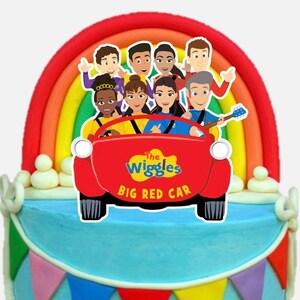 Printable Wiggles Red Car with Friends Cake Topper Centerpiece Digital Download Print Yourself Images