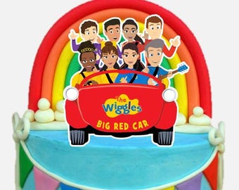 Printable Wiggles Red Car with Friends Cake Topper Centerpiece Digital Download Print Yourself Images