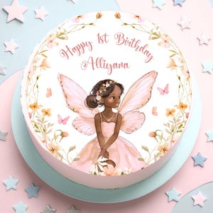 Süße Fee Kuchen Topper Printable Print Selbst bearbeitbar Digitaler Download Partydekoration Geburtstag-Baby-Dusche