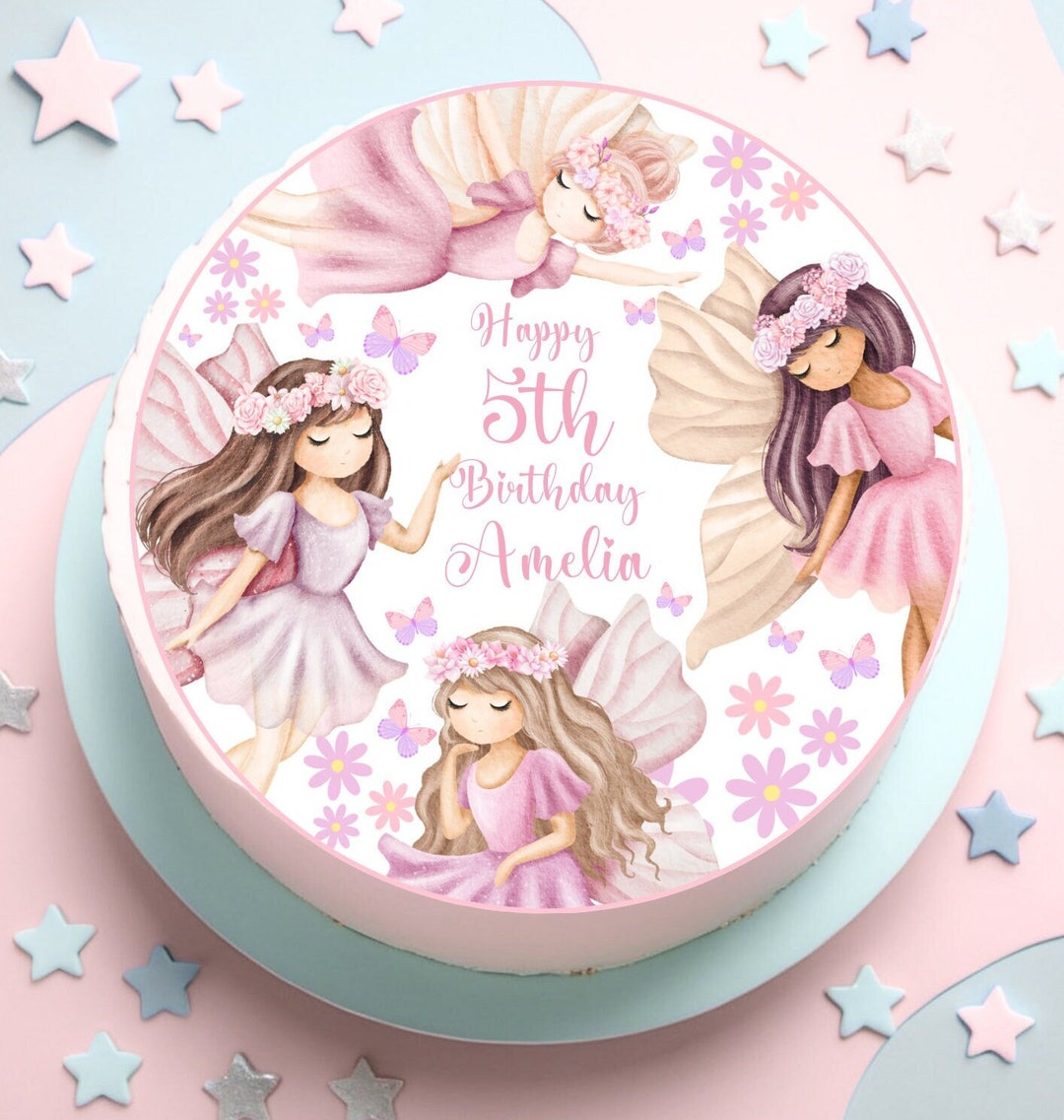 Fairy Cake Topper Printable Print Yourself Editable Digital Download ...
