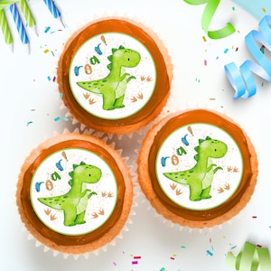 Druckbare Dinosaurier Cupcake Toppers Dino Print selbst Digital Download Party Dekoration 1.Geburtstag-Baby-Dusche