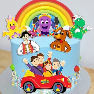 Topo de bolo Wiggles para impressão, download digital de imagens, decorações para você mesmo