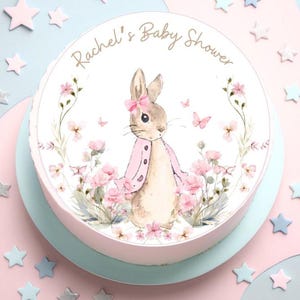 Druckbare Flopsie Kaninchen Kreis Cake Topper Lily Bobtail Download und drucken Sie selbst Digitaldruck bereit