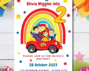 Wiggles Printable Invitation Digital Download Edit and Print Yourself Party Invite