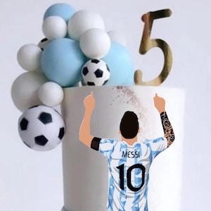 印刷可能なサッカーケーキトッパー 自分で印刷可能 デジタルダウンロード パーティーデコレーション センターピース