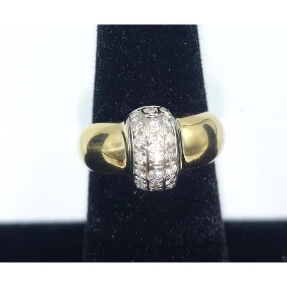 18k yellow gold pave diamond ring