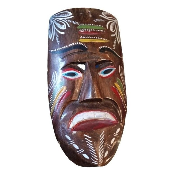 Vintage hand crafted tribal mask - image 1