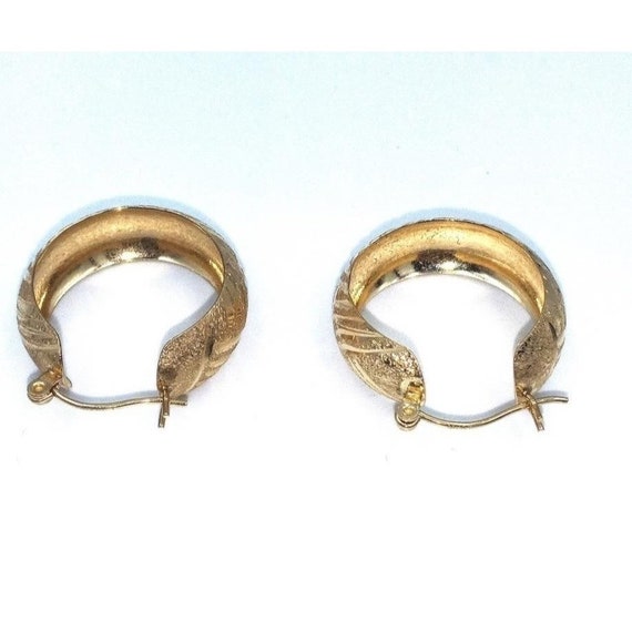 14k gold hoop geometric earrings - image 1