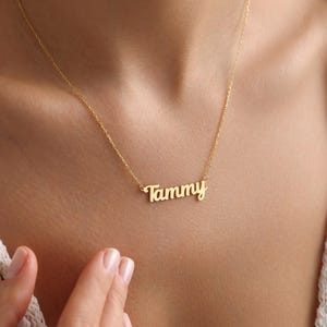Custom Name Necklace, Gold, Silver, Plated Necklace, Personalized Name Necklace, Birthday Gift for Her, Mother&#39;s Day Gift, Gift for Mom