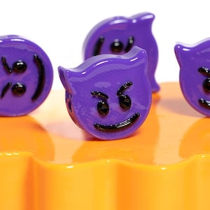 Purple Devil Emoji Beads: Kandi Friendship Bracelet Charms