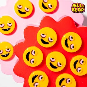 Stoned Emoji Focal Bead Charms for Kandi, Friendship Bracelets |  Available in packs of 5, 10, or 20 Beads