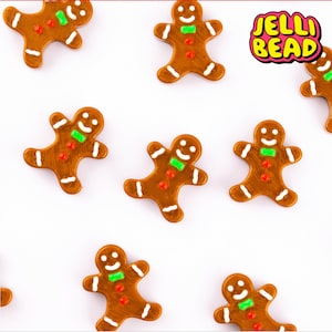 Gingerbread Man Plastic Bead Charms: Kandi & Friendship Bracelets, Black Light Reactive