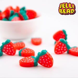 Strawberry Focal Bead Charms for Kandi, Friendship Bracelets | Available in packs of 5, 10, or 20 Beads