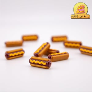 Hot Dog Fokal Bead Charms für Kandi, Freundschafts Armbänder | Erhältlich in Packungen mit 5, 10 oder 20 Perlen | Perfekt für Raves