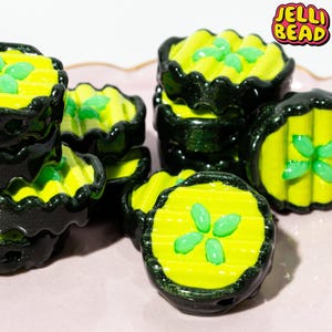 Pickle Focal Bead Charms for Kandi, Friendship Bracelets | Black Light Reactive. Available in packs of 5, 10, or 20 Beads