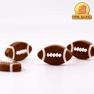 Football Focal Bead Charms for Kandi, Friendship Bracelets | Available in packs of 5, 10, or 20 Beads | Perfect for games/swifties