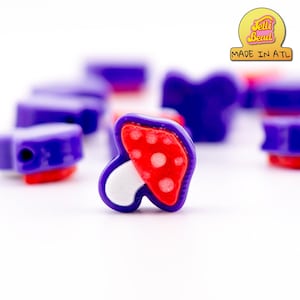 Mushroom Focal Bead Charms for Kandi, Friendship Bracelets | Available in packs of 5, 10 or 20 Beads