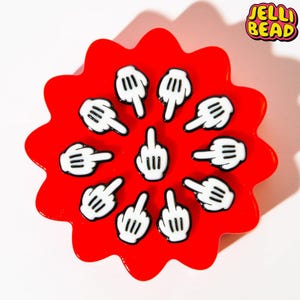 Middle Finger Focal Bead Charms for Kandi, Friendship Bracelets | Available in packs of 5, 10, or 20 Beads