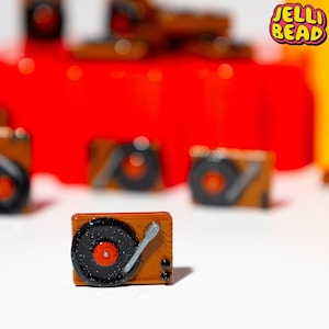 Vinyl Record Player Bead Charms: Kandi Friendship Bracelet Focal Beads